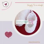 Fehér babacipő horgoló csomag keresztelőre