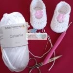 Fehér babacipő horgoló csomag keresztelőre