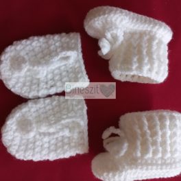 Babacipő kesztyűvel  szett újszülött babáknak