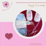 Világos kék babacipő horgoló csomag  kellékekkel és videóval együtt....